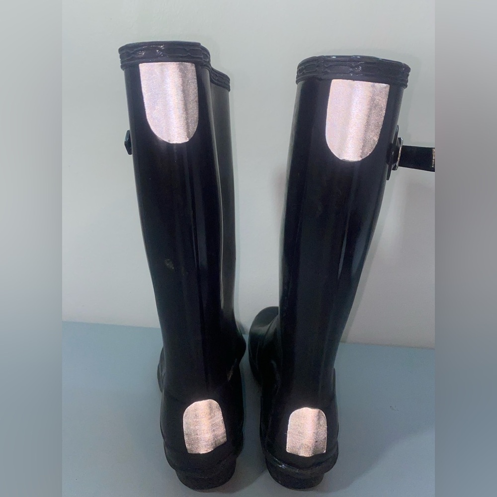 Hunter Womens Black Rubber Rain Tall Boots Size US 3M/4F EU 34 UK 2 - Picture 2 of 9